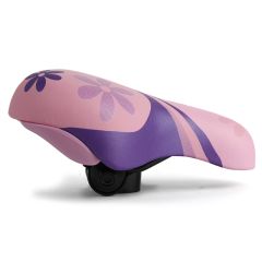 DDK Junior Kids Saddle with Clamp - Pink/Purple Flowers