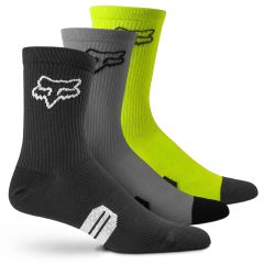 Fox 6" Ranger Socks (3 Pack) - Black/Grey/Yellow