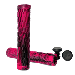 Grit Soft 160mm BMX/Scooter Grips - Fluro Pink/Black 1