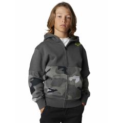 Fox Youth Lindon Zip Fleece Hoodie - Black Camo 1