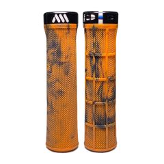 All Mountain Style AMS Berm Single Lock On MTB Grips - Orange Camo 1