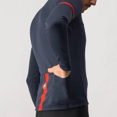 Castelli Fondo 2 Long Sleeve Mens Jersey - Savile Blue/Red 4