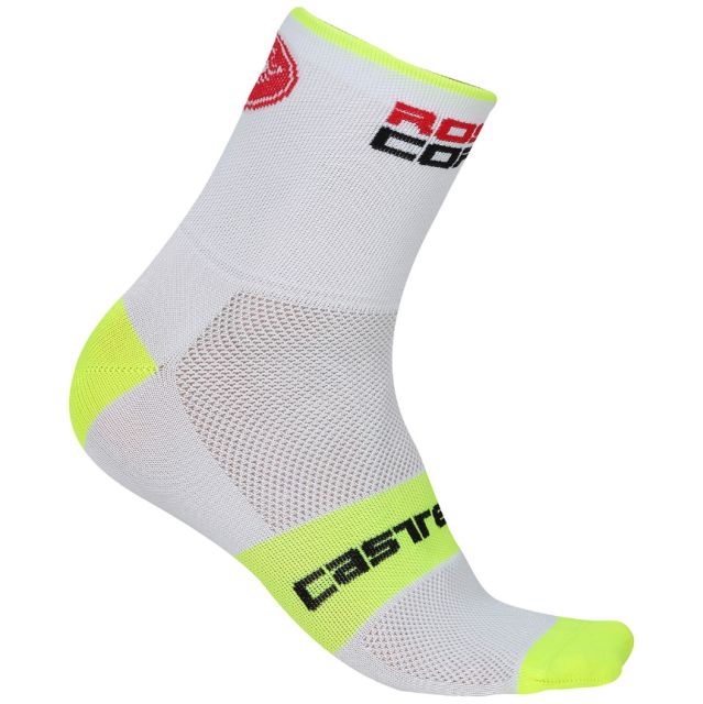 Castelli Rosso Corsa 13 Socks - White/Yellow