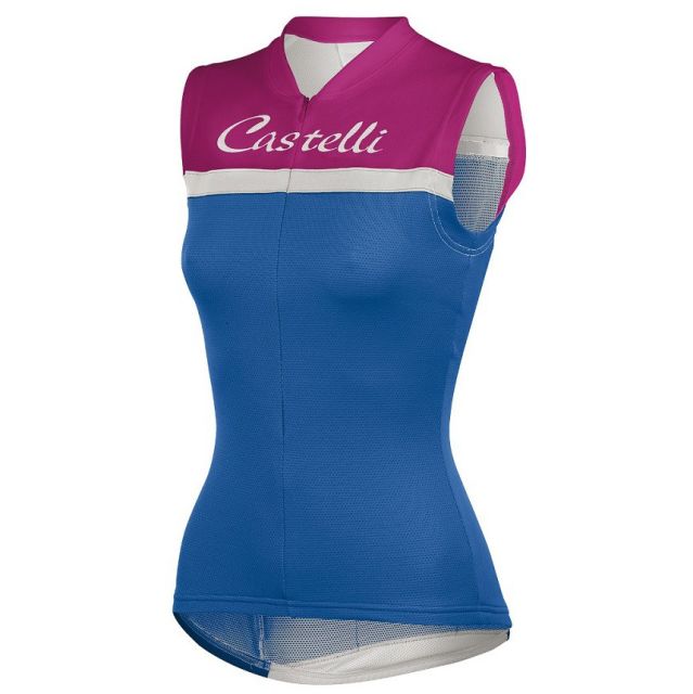 Castelli Promessa Womens Sleeveless Jersey - Blue/Pink