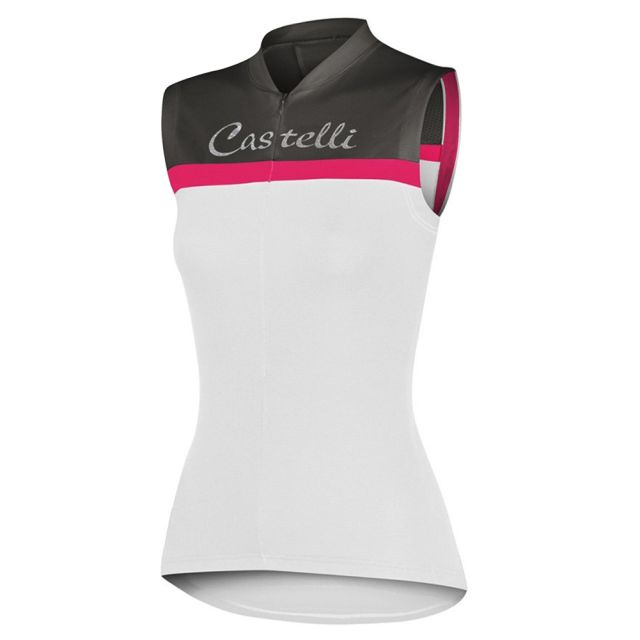 Castelli Promessa Womens Sleeveless Jersey - White/Grey