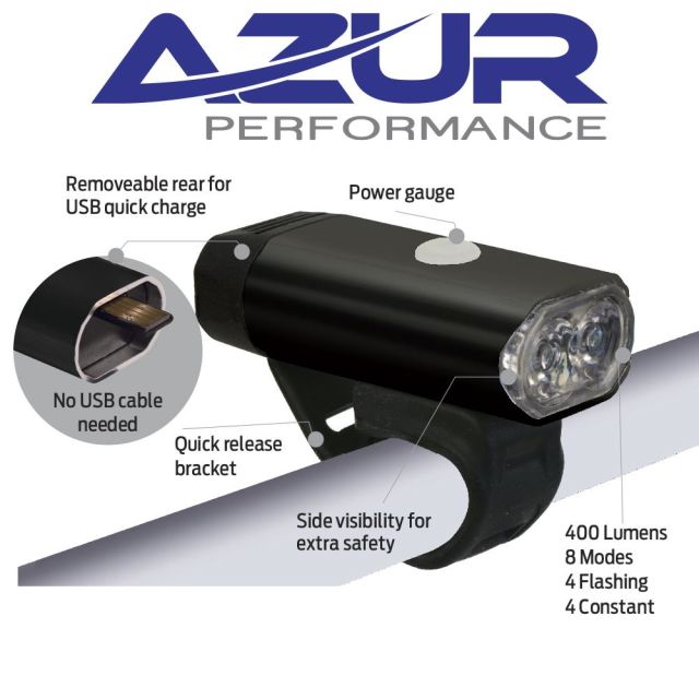 Azur Fusion 400 USB Front Light (400 Lumens)