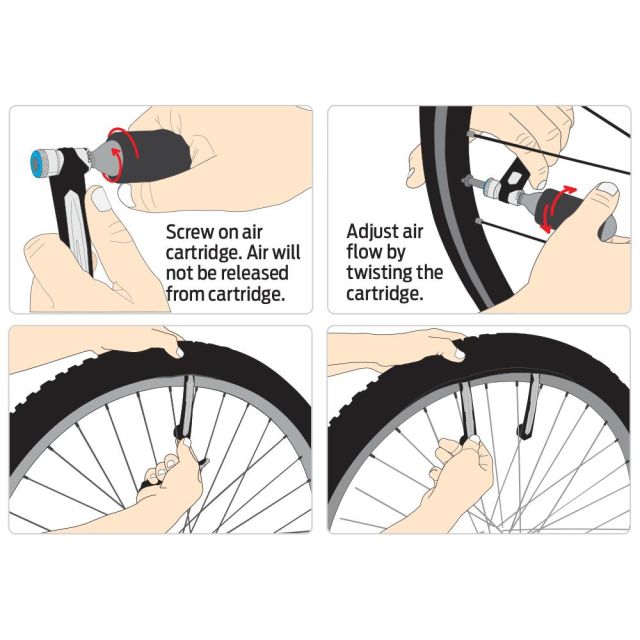 Azur Airon 2 in 1 Co2 Inflator and Tyre Lever Set