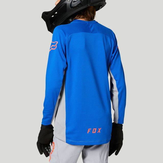 Fox Youth Defend Long Sleeve Jersey 2021 - Steel Grey