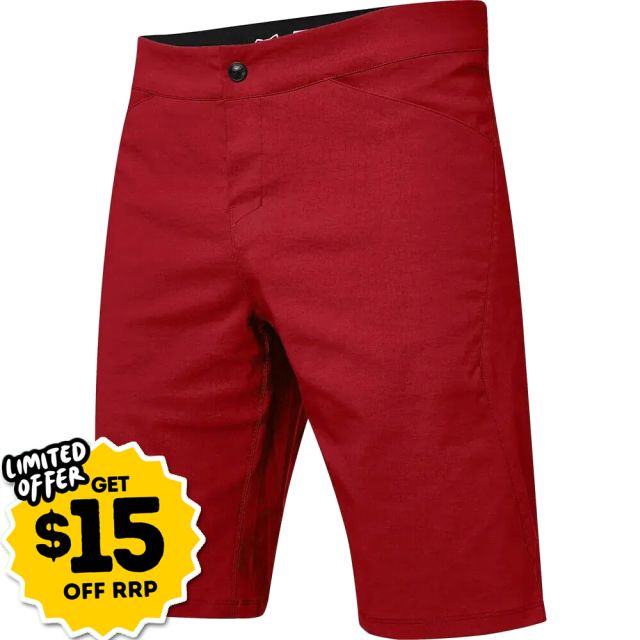 Fox Ranger Lite MTB Shorts with Liner - Chili Red | Ivanhoe Cycles