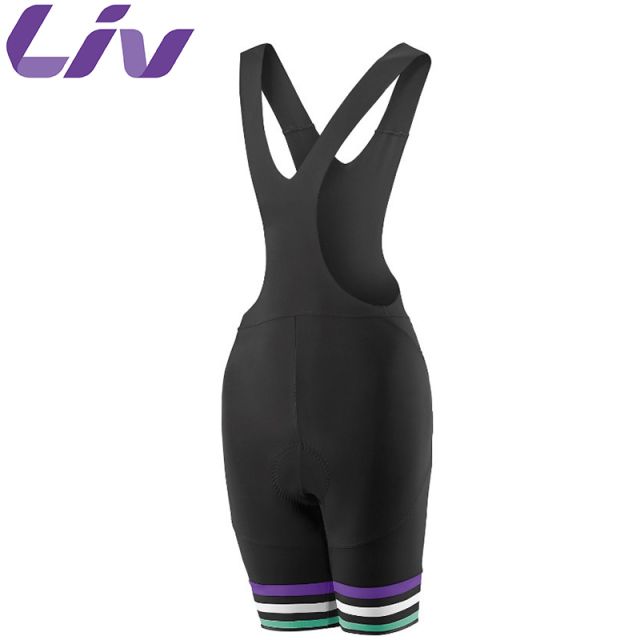 Liv Signature Womens Bib Shorts -Black/Purple/Green