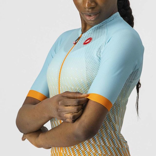 Castelli Women's Climbers 2.0 Jersey 2022 - Aqua/Orange 5