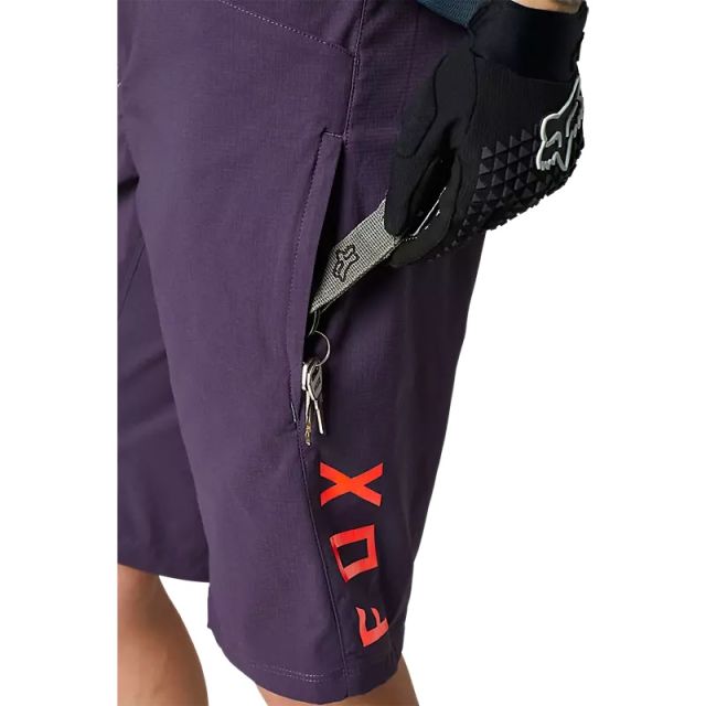 Fox Womens Ranger Mountain Bike Shorts with Liner Purple Ivanhoe Cycles