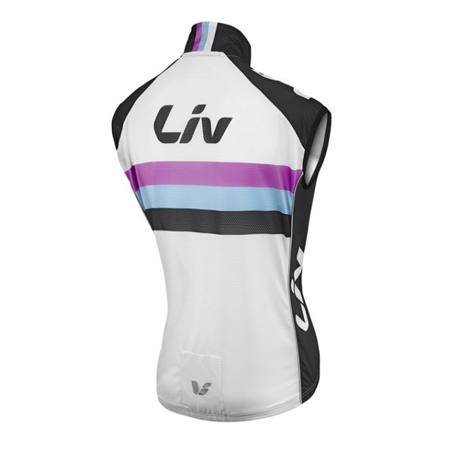 Liv Race Day Windbreaker Womens Vest - White/Black