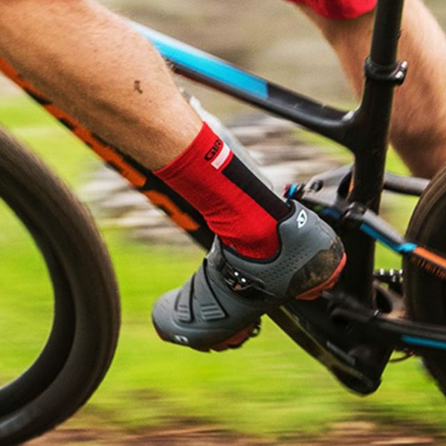 Giro Comp Racer High Rise Checkered Socks - Black/Grey