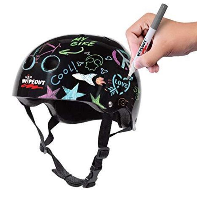Wipeout Dry Erase Kids Helmet -Fluro Yellow M