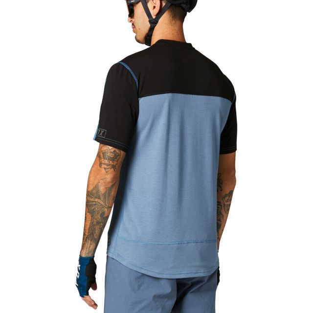Fox Ranger DR Henley Short Sleeve Jersey 2021 - Blue