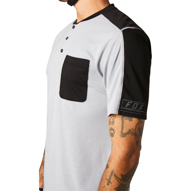 Fox Ranger DR Henley Short Sleeve Jersey 2021 - Grey