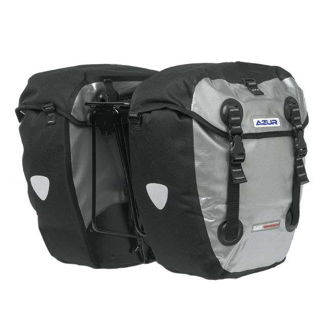 Azur Waterproof Rear Pannier Set 42L - Silver