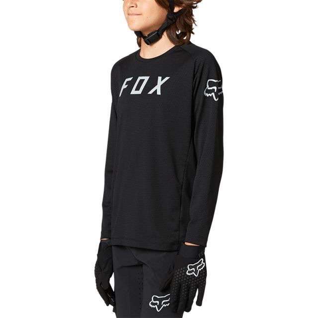 Fox Youth Defend Long Sleeve Jersey 2021 â Black