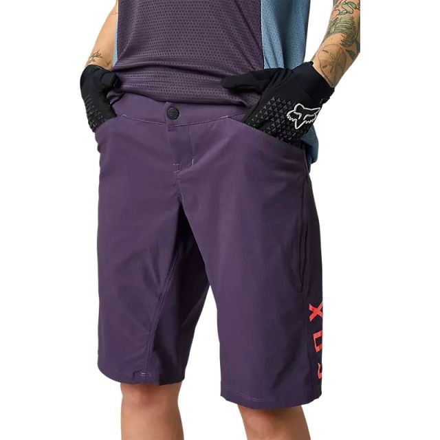 Fox Womens Ranger Mountain Bike Shorts with Liner Purple Ivanhoe Cycles