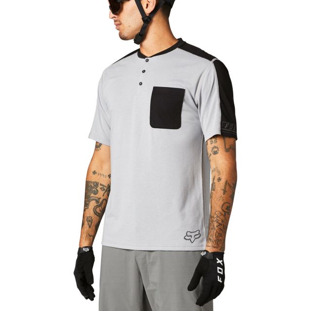 Fox Ranger DR Henley Short Sleeve Jersey 2021 - Grey
