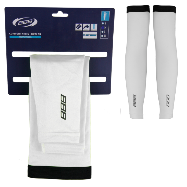BBB Comfort Arm Warmers White Ivanhoe Cycles