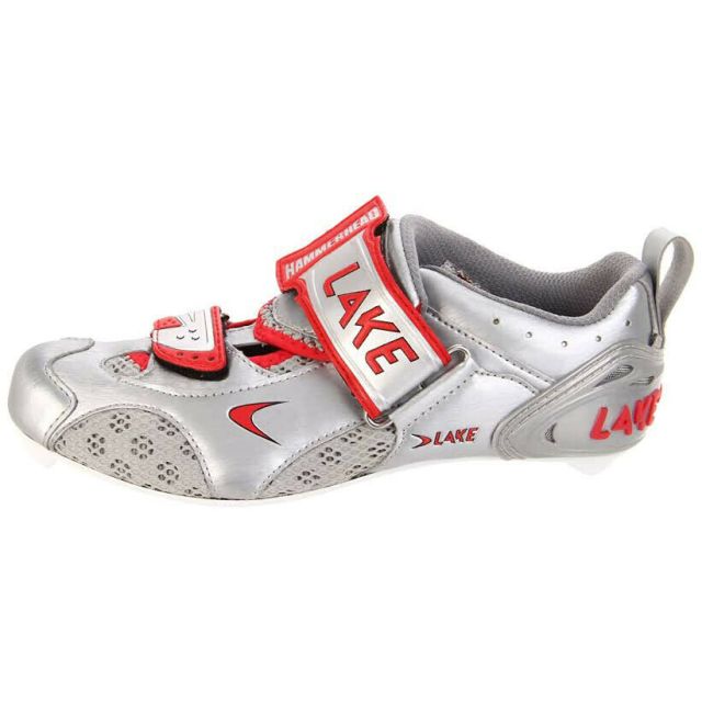 Lake CX311C Carbon Shoe - Silver/Red
