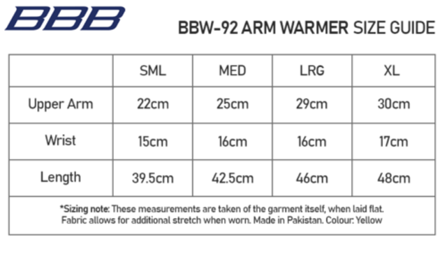 BBB Comfort Thermal Arm Warmers - Yellow