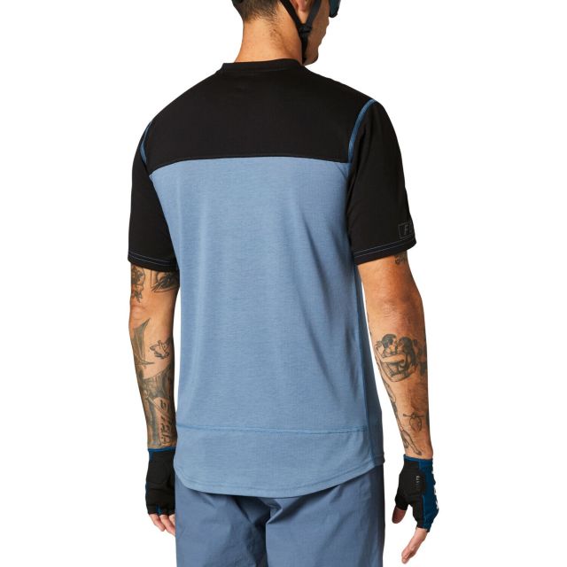 Fox Ranger DR Henley Short Sleeve Jersey 2021 - Blue