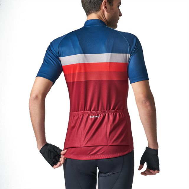 Giant Rival Short Sleeve Jersey 2022 - Grenadine Blue Red | Ivanhoe Cycles