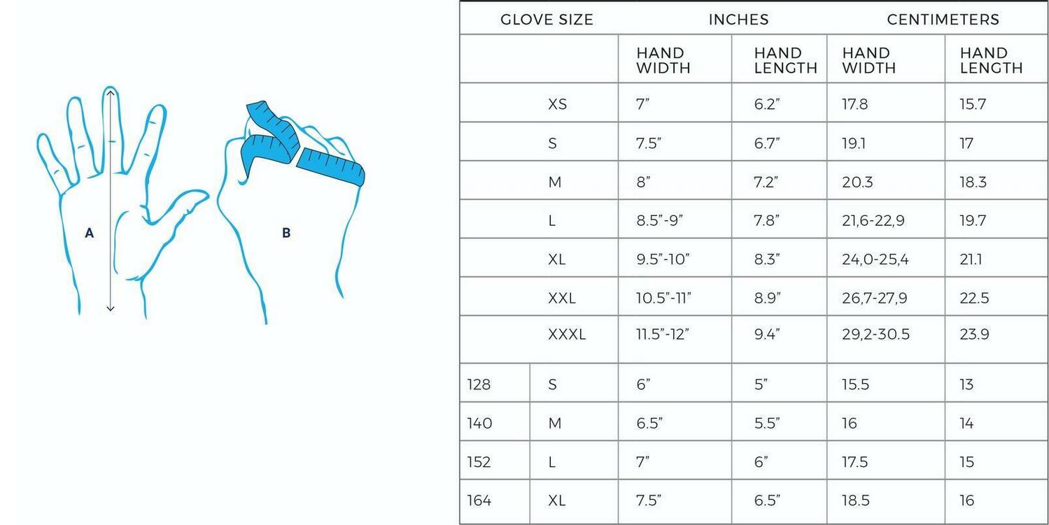 BBB Gloves Size Guide