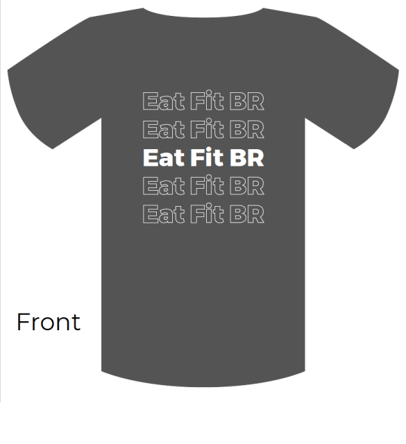 Unisex jersey short sleeve tee with repeating Eat Fit BR logo.