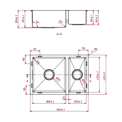 BL 660 x 450 x 210mm 1 and 1/2 Bowl Kitchen Sink Innova Best Link