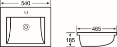 Zeavola 500 x 360 x 150mm Square Drop In Basin