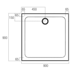 900 x 900mm SMC Louve Rear Outlet Oceano