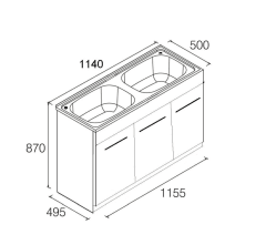 Yakka Double Laundry Tub And Cabinet Gloss