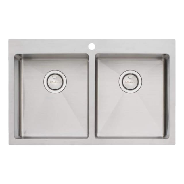 Oliveri Apollo 800mm Double Bowl Sink No Drainer