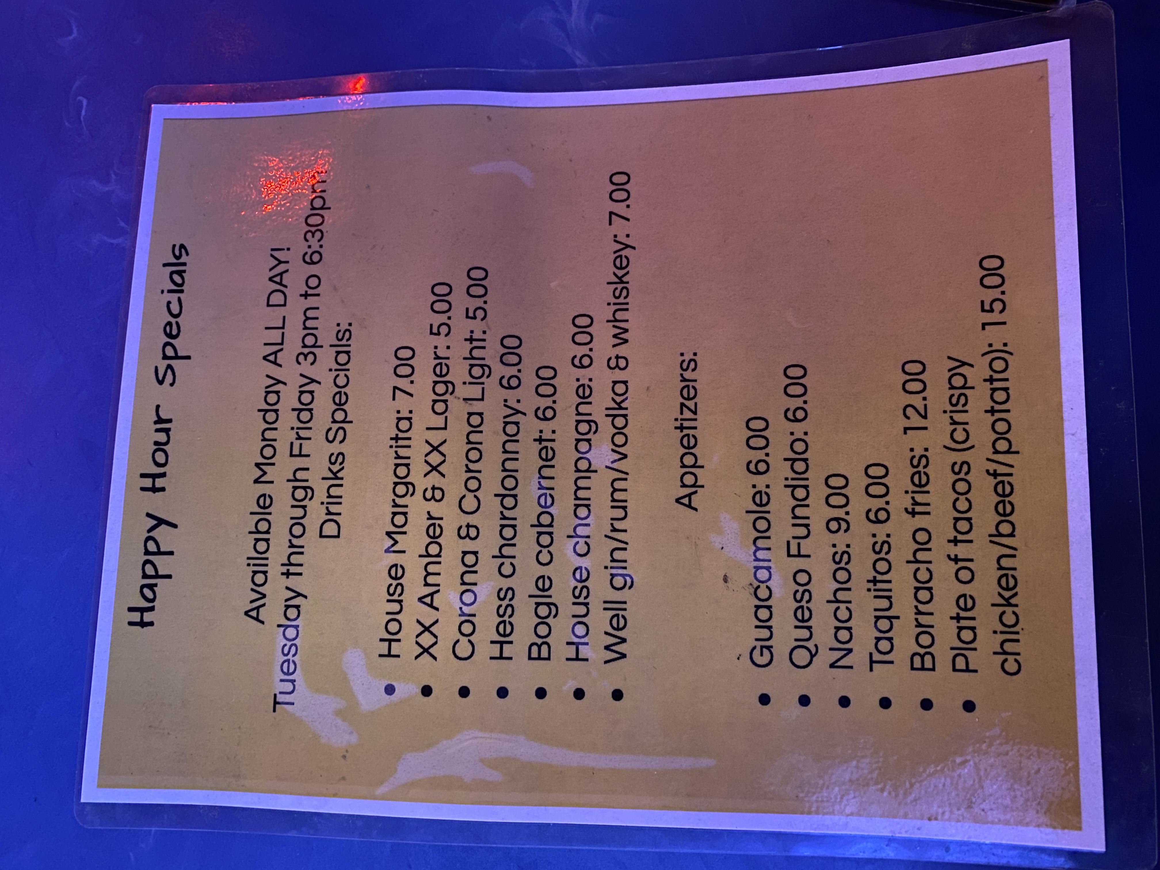 Food & Drink Menu