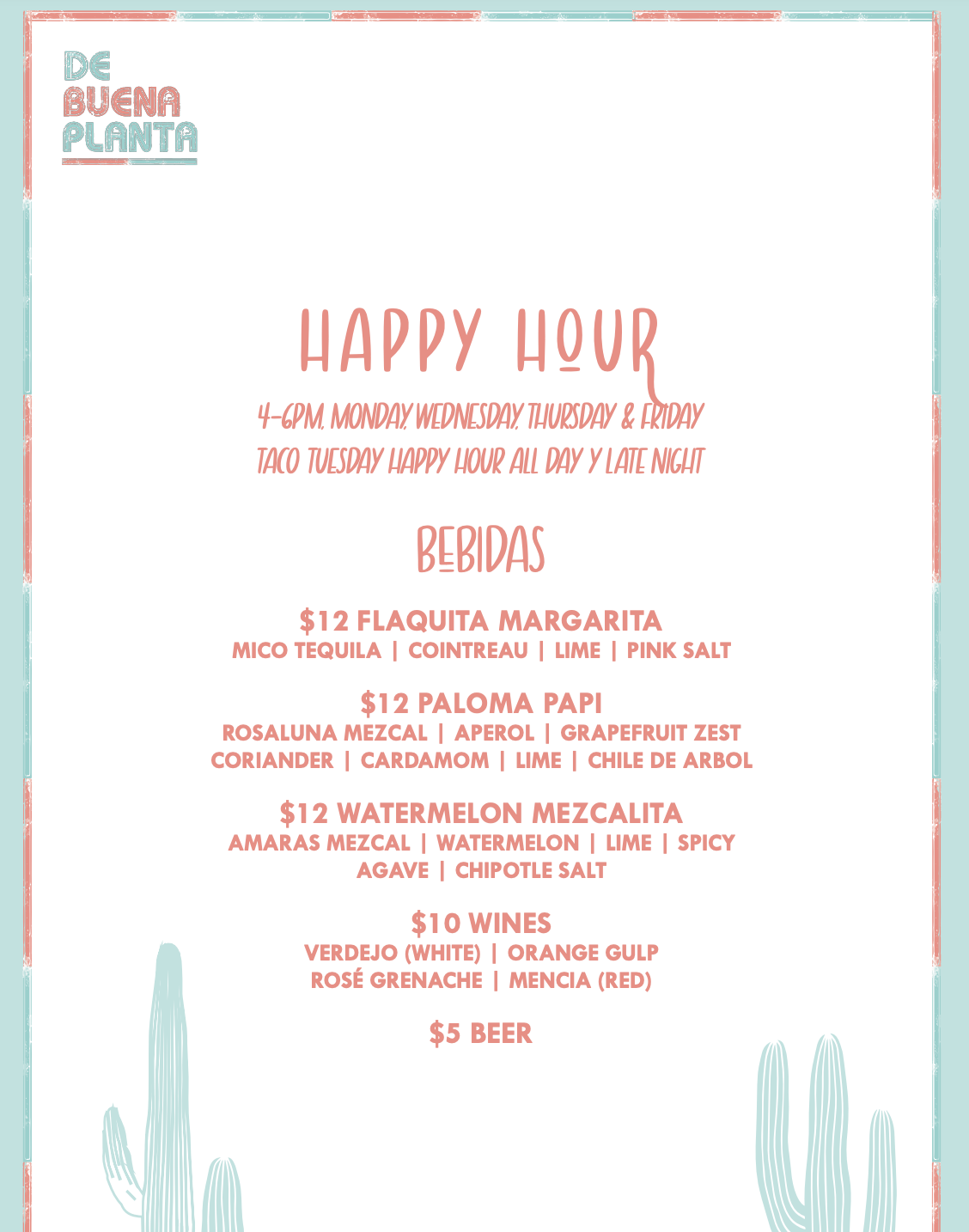 Drink Menu