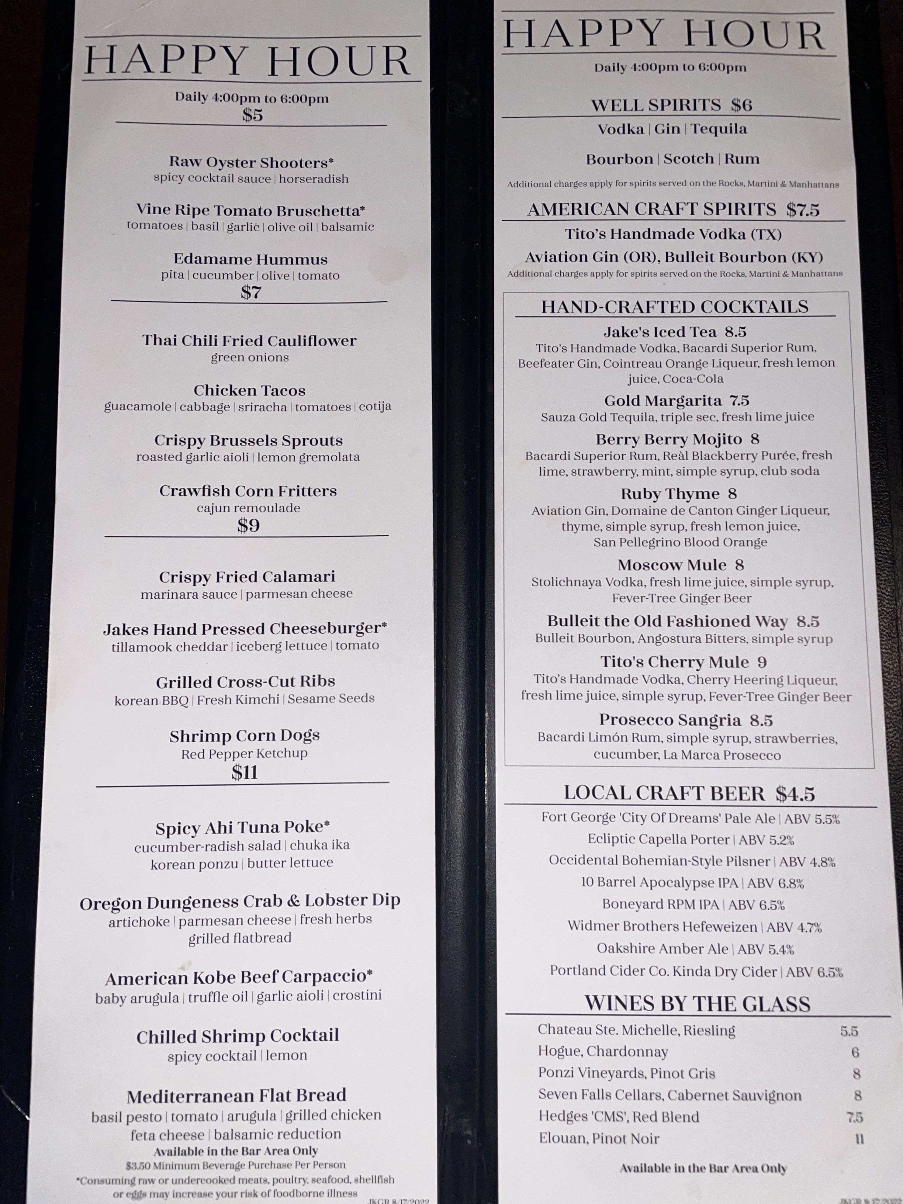 Food & Drink Menu