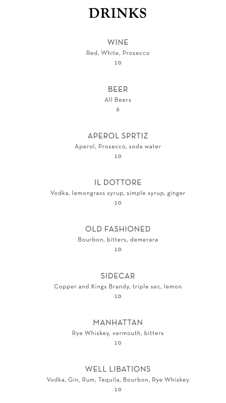Drink Menu