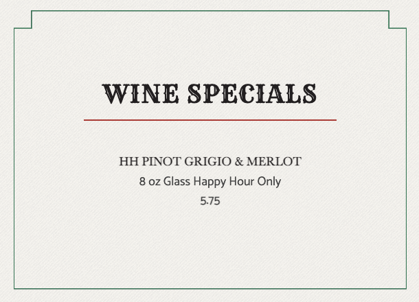 Drink Menu