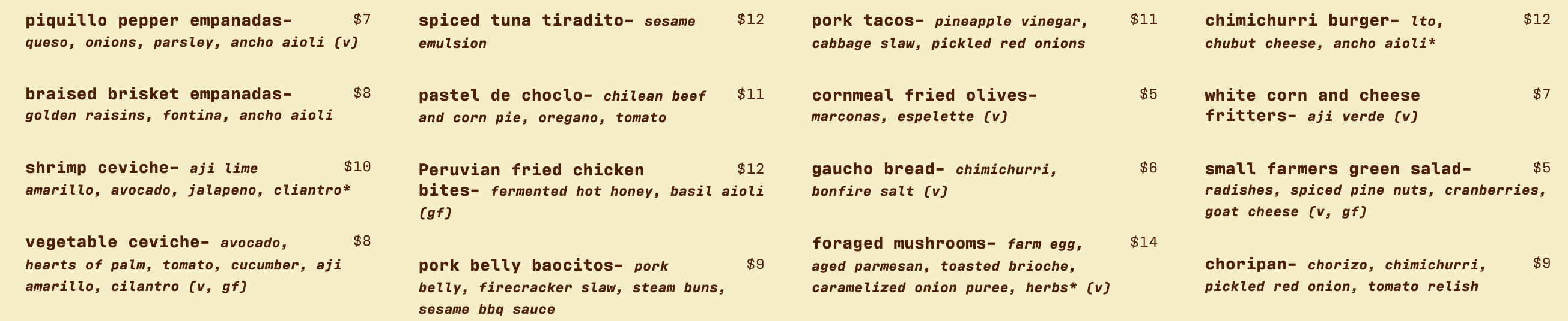 Food Menu