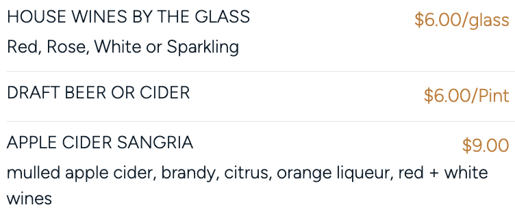 Drink Menu