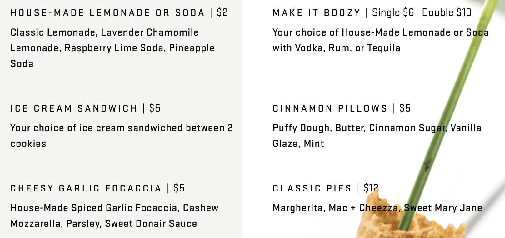 Food & Drink Menu