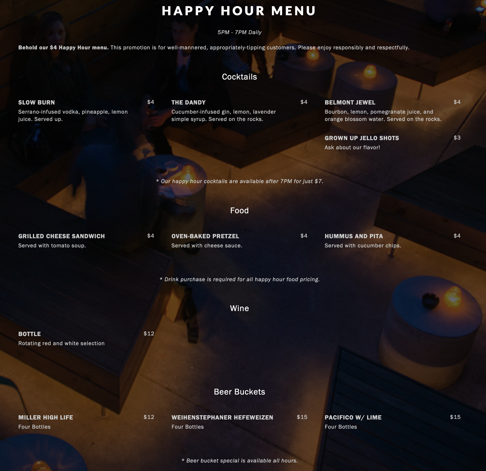 Food & Drink Menu