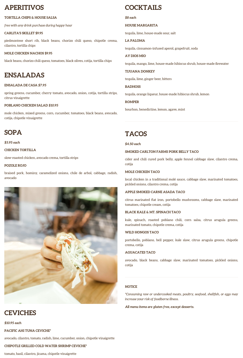 Food & Drink Menu