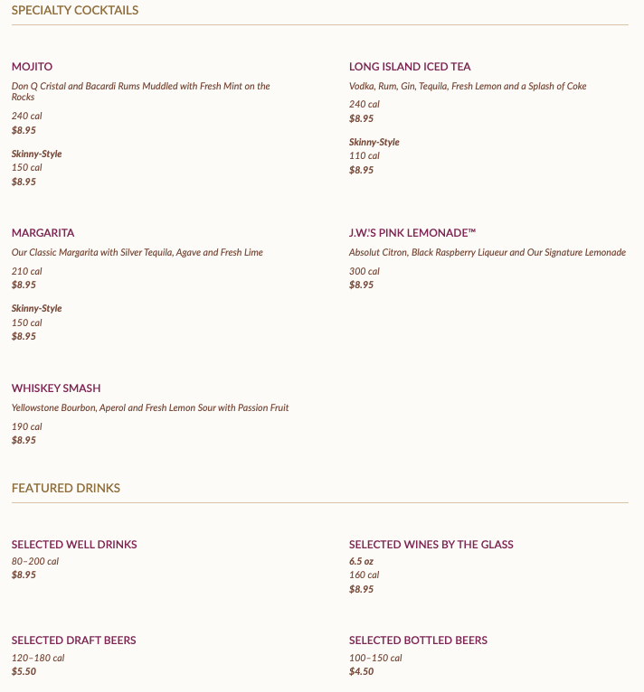 Drink Menu