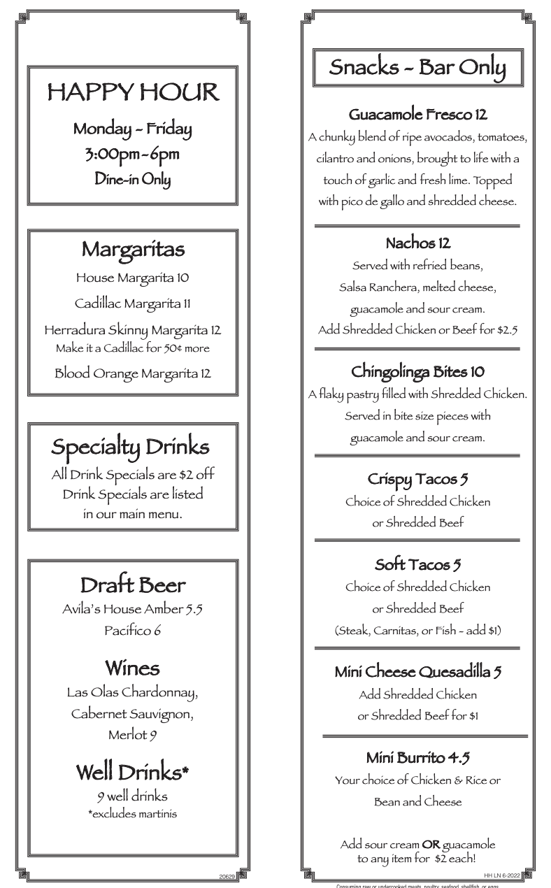 Food & Drink Menu