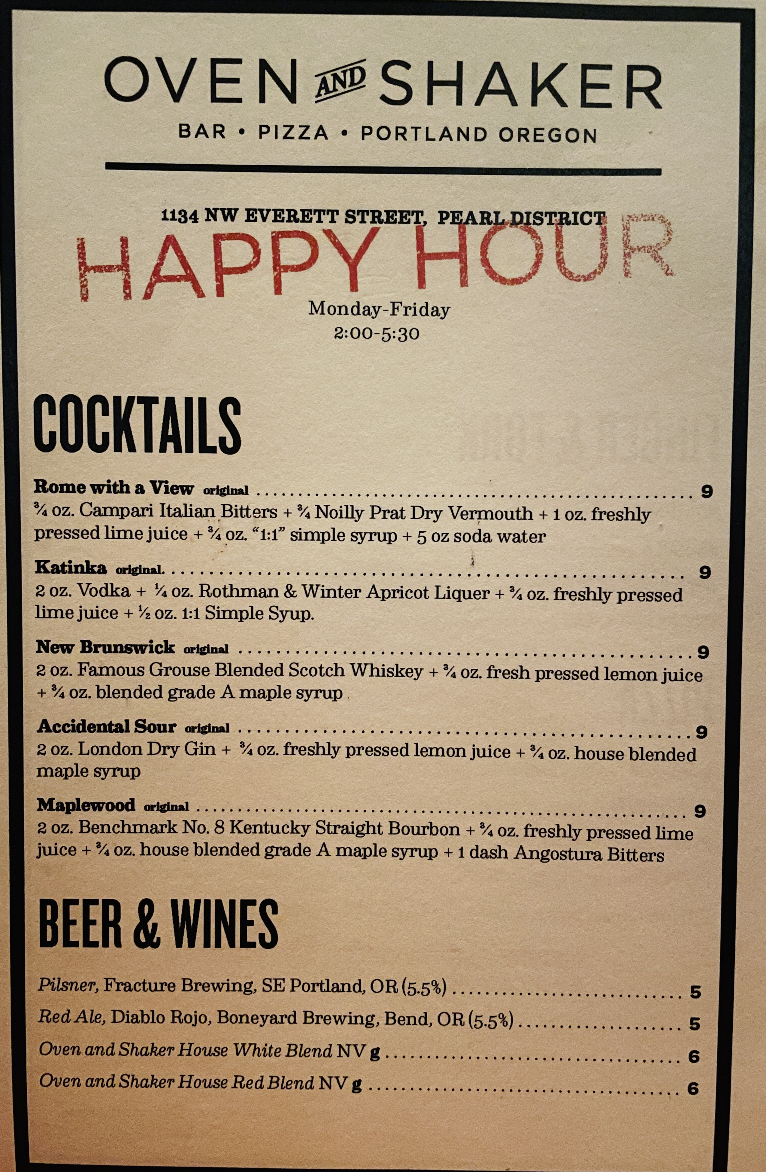 Drink Menu